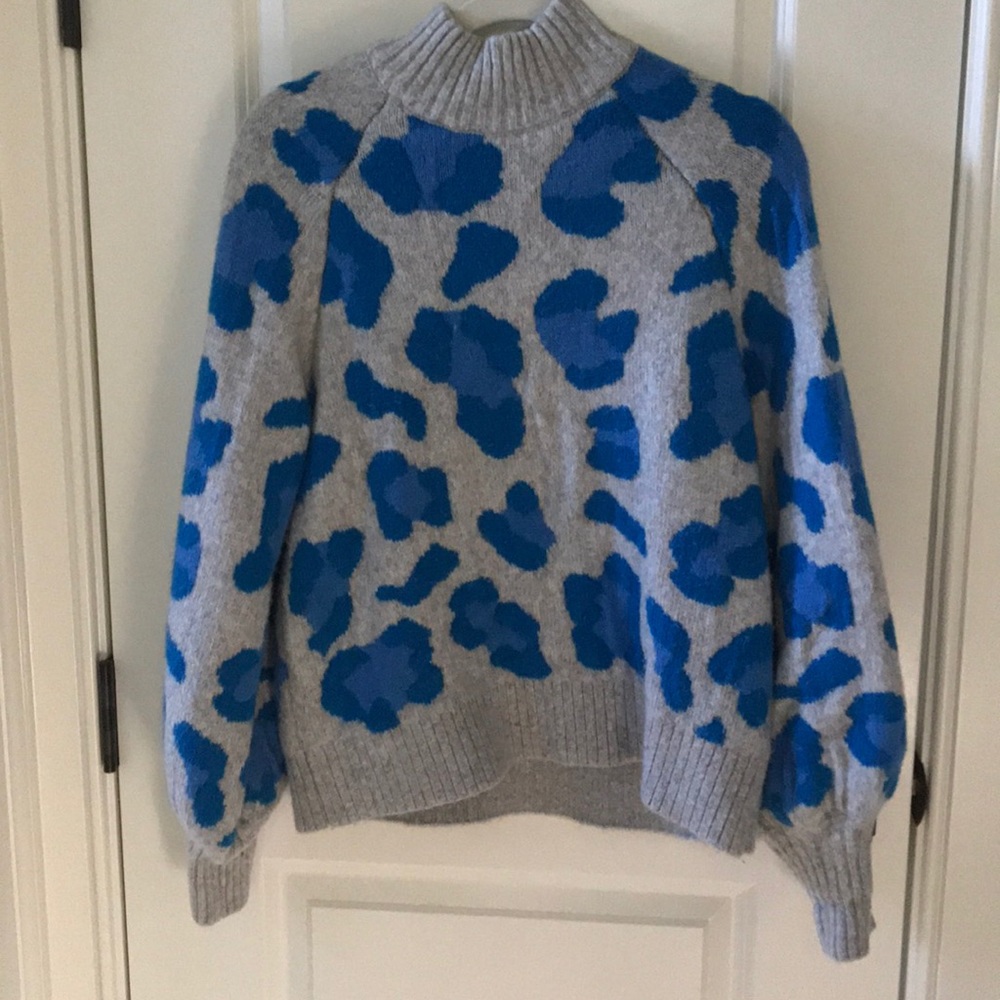 H&M Blue Animal Print Sweater